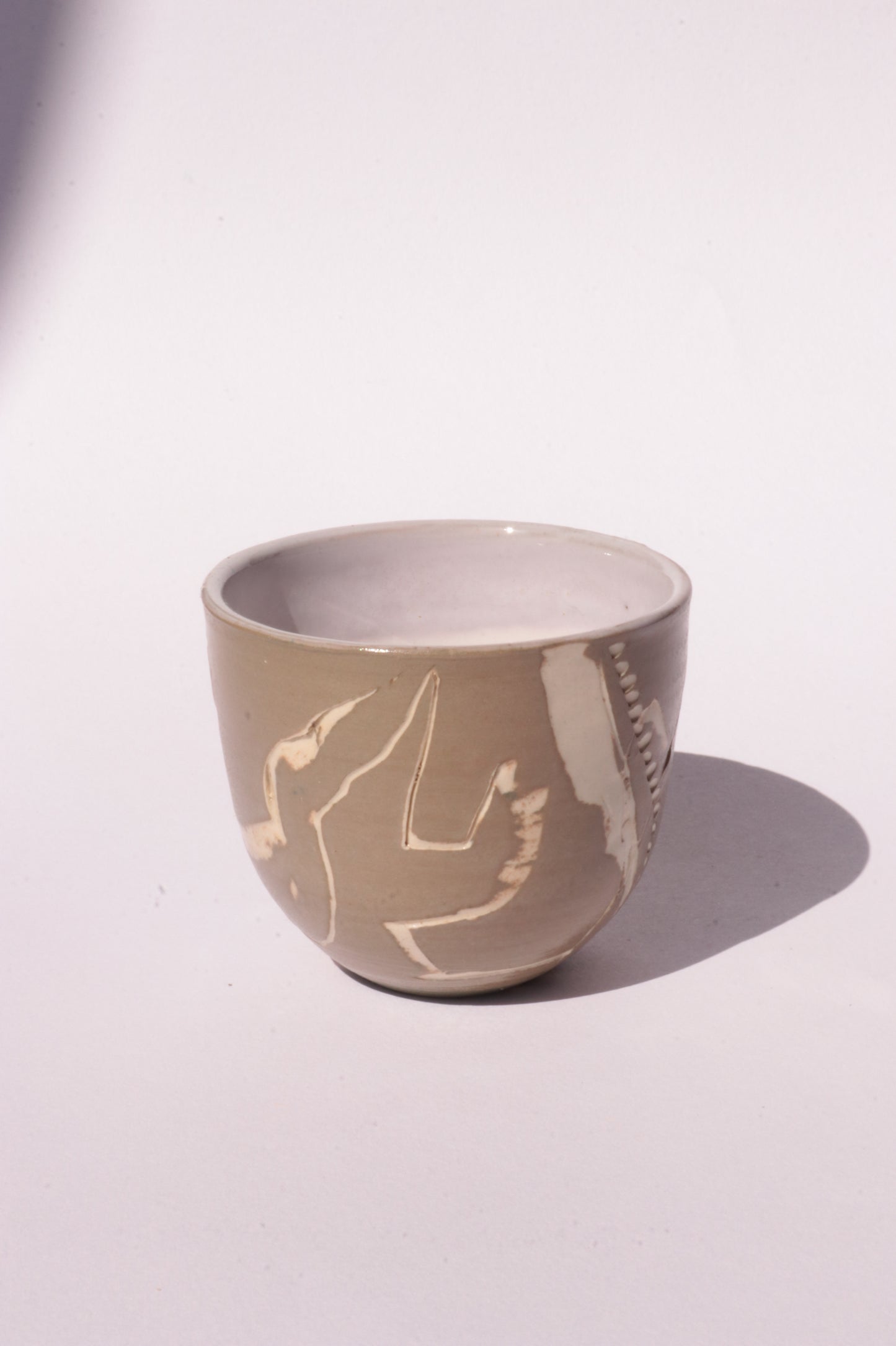 Small Engraved Coffee Cup - Brown