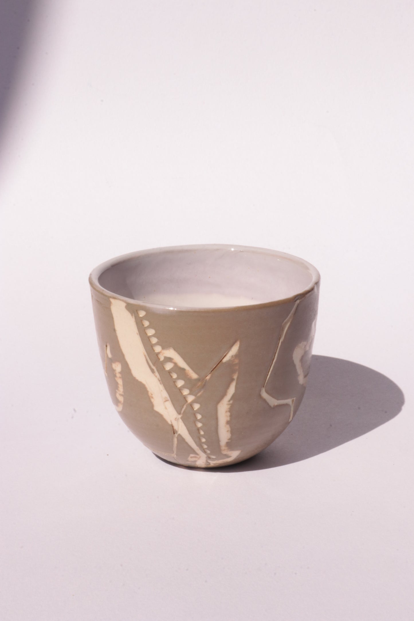 Small Engraved Coffee Cup - Brown